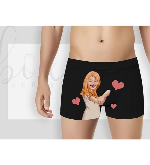 3 Pieces Personalized Cartoon Black, Gray and White Men's Boxers | Model 11
