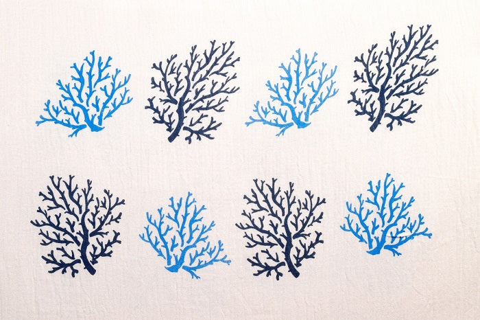 Blue Coral Printed Beach Towel