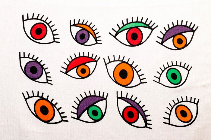 10 Pieces Mix Color Eye Printed Beach Towel