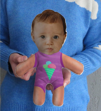 Personalized Photo Baby Pillow | Purple Outfit Design