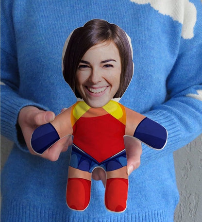 Personalized Photo Baby Pillow | Woman Superhero Design