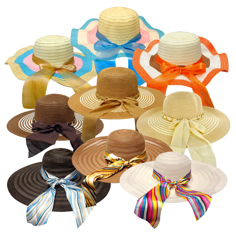 96 Pieces Summer Hats + Free Rack