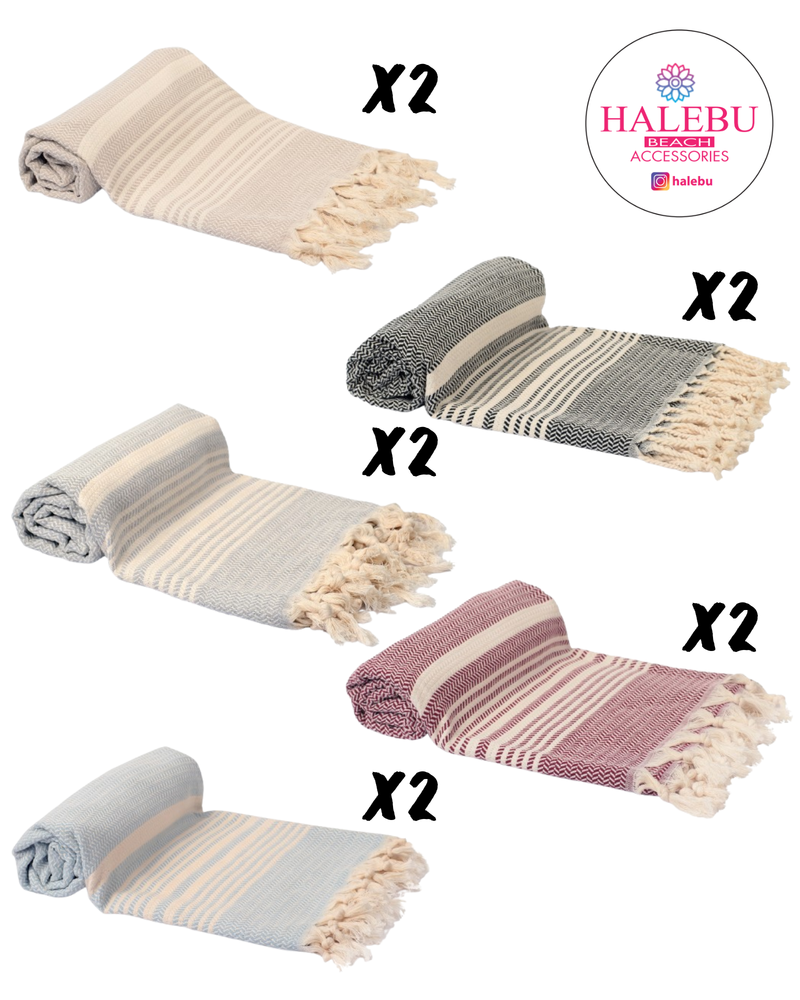 10 Pieces 5 Different Color Hasir Pattern Design Beach Towel
