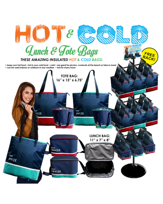 60 Pieces Hot & Cold Lunch Bag + Free Rack