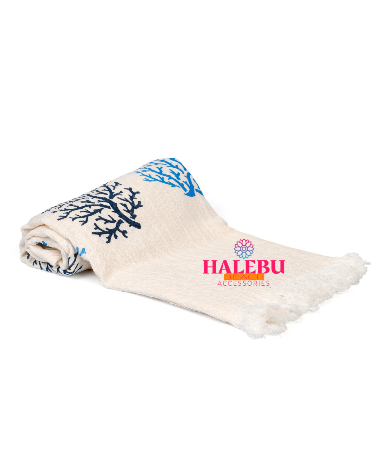 Blue Coral Printed Beach Towel