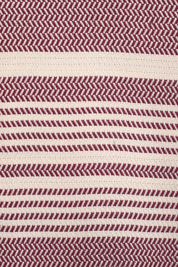 Claret Red Color Hasir Pattern Design Beach Towel