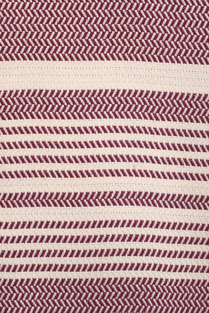 Claret Red Color Hasir Pattern Design Beach Towel