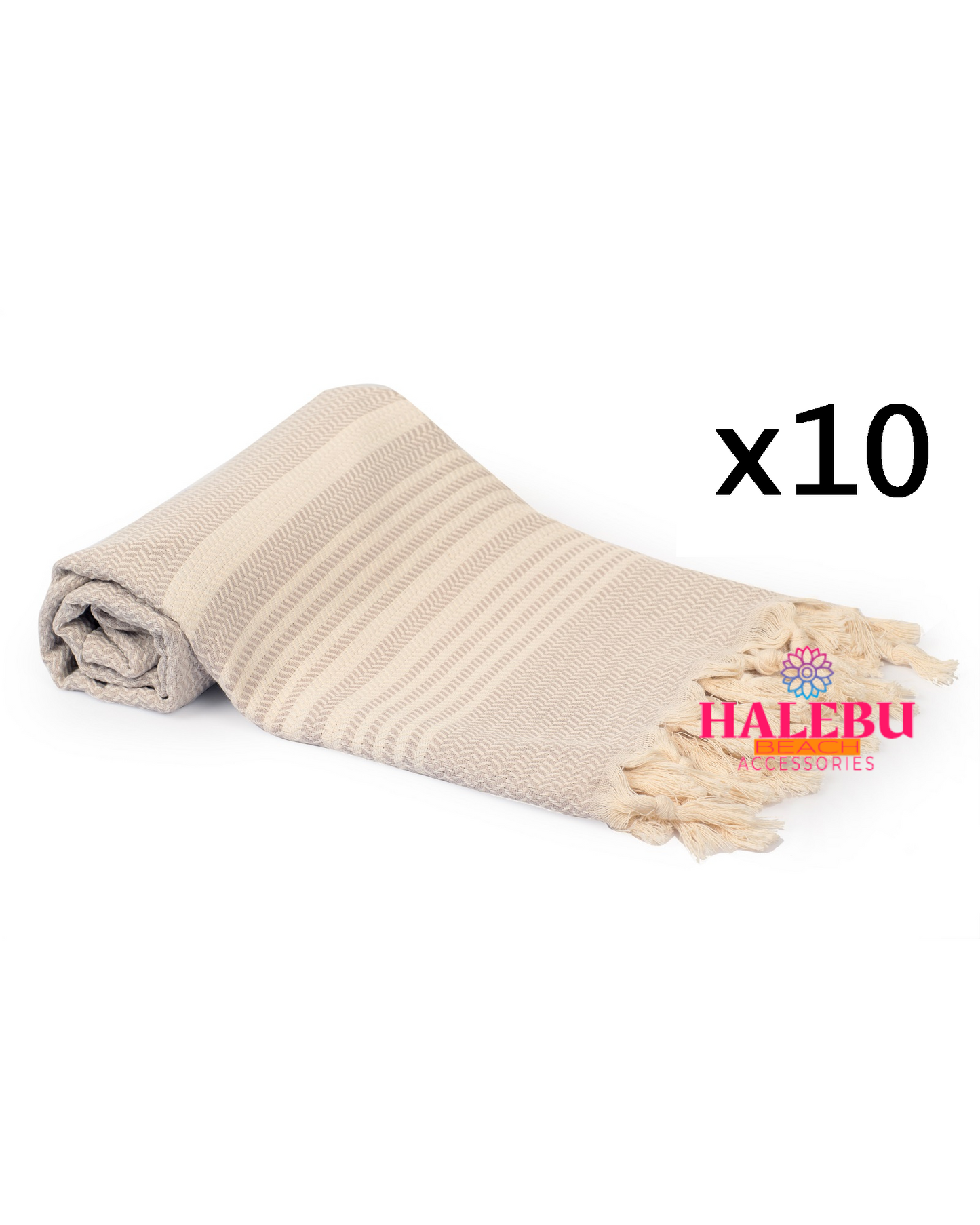 10 Pieces Cream Color Hasir Pattern Design Beach Towel