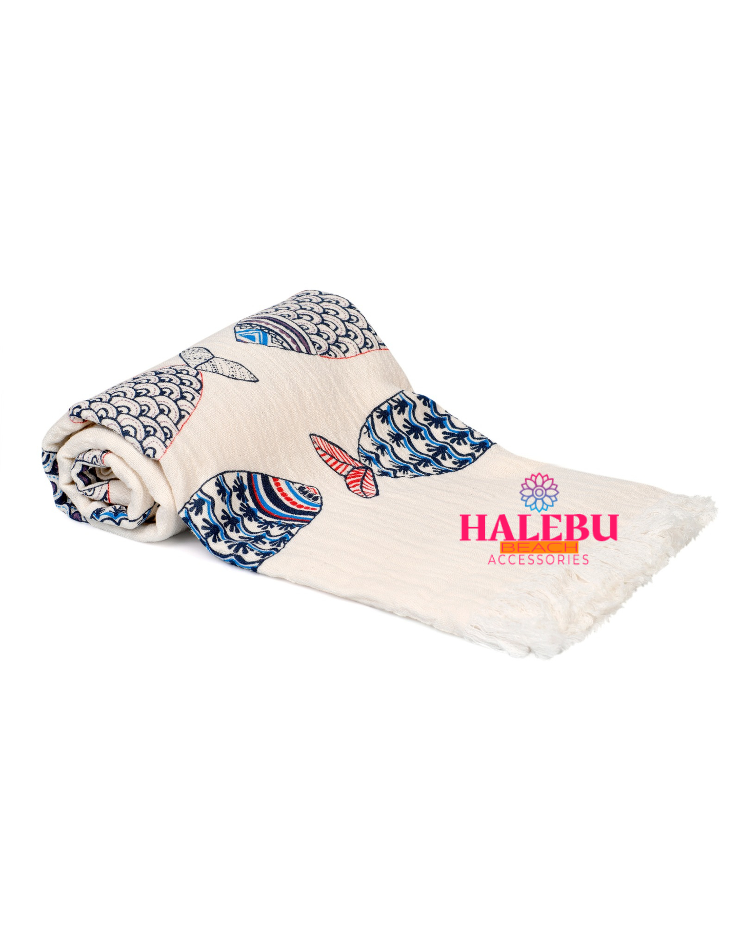 Fish Printed Beach Towel