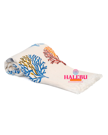 Mix Color Coral Printed Beach Towel
