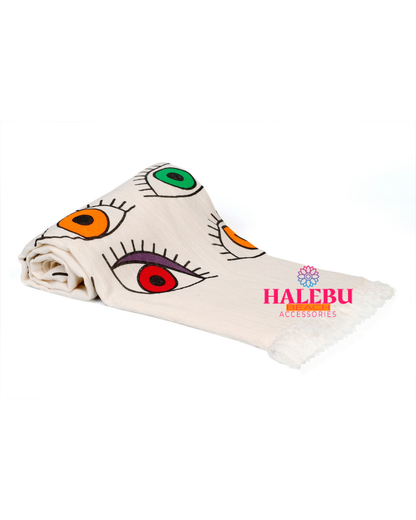 Mix Color Eye Printed Beach Towel