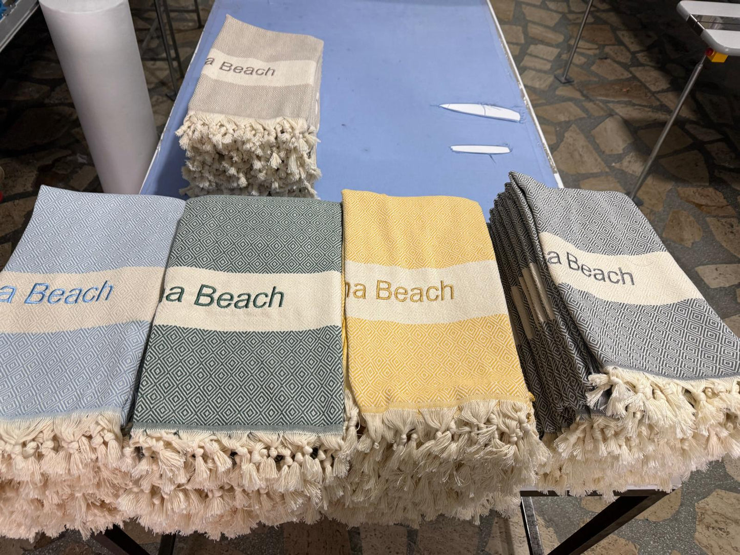 80 Pieces Personalized Embroidered Peshtemal Towel