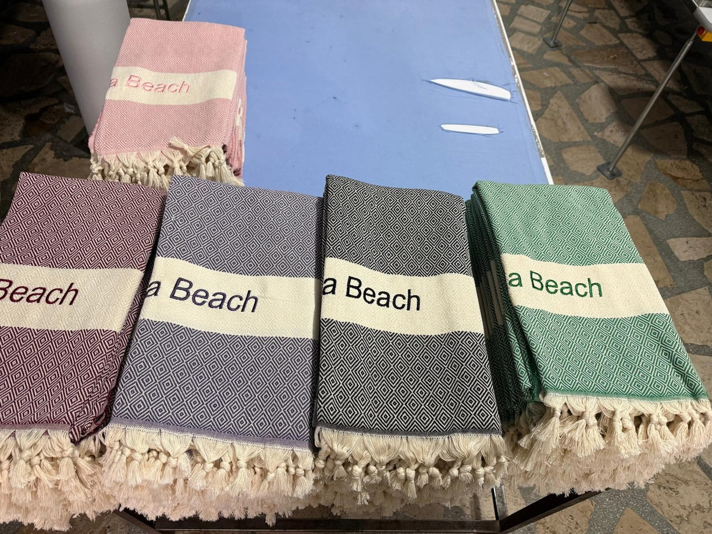 80 Pieces Personalized Embroidered Peshtemal Towel