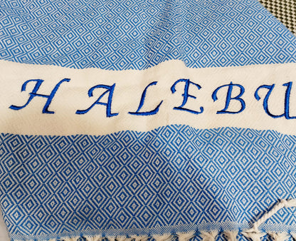 80 Pieces Personalized Embroidered Peshtemal Towel