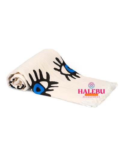 Blue Eye Printed Beach Towel